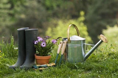 Landscaping team working safely in Walthamstow garden